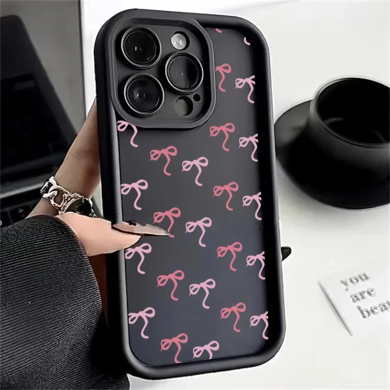 Funda de teléfono para Xiaomi Redmi Note 14 13 12 Pro 4G 5G 11 Plus 14C 13C 12C Redmi A5 12 13 funda de silicona 3D lazo rosa suave - imagen 2