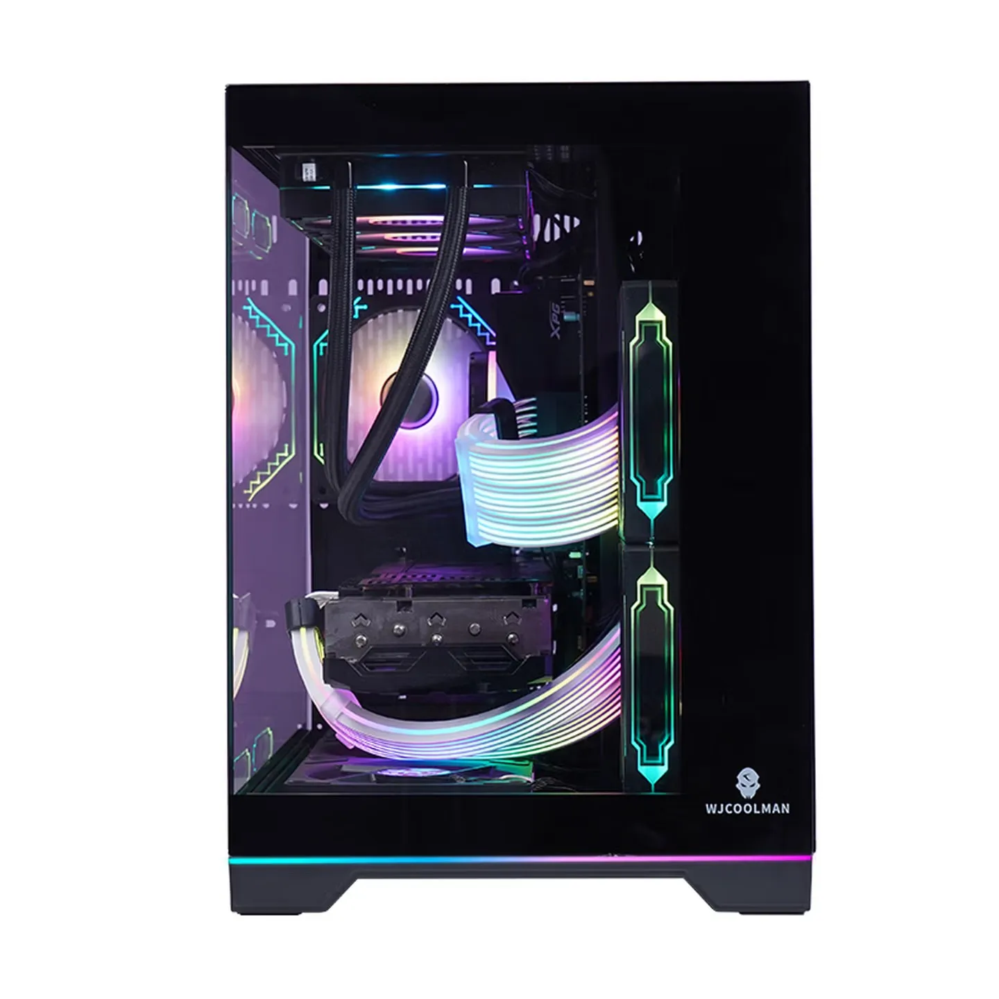 WJCOOLMAN Lonely Warrior Rainbow Edition Ocean View Room Caja de computadora compatible con refrigeración por agua 360/tira de luz ARGB - imagen 4