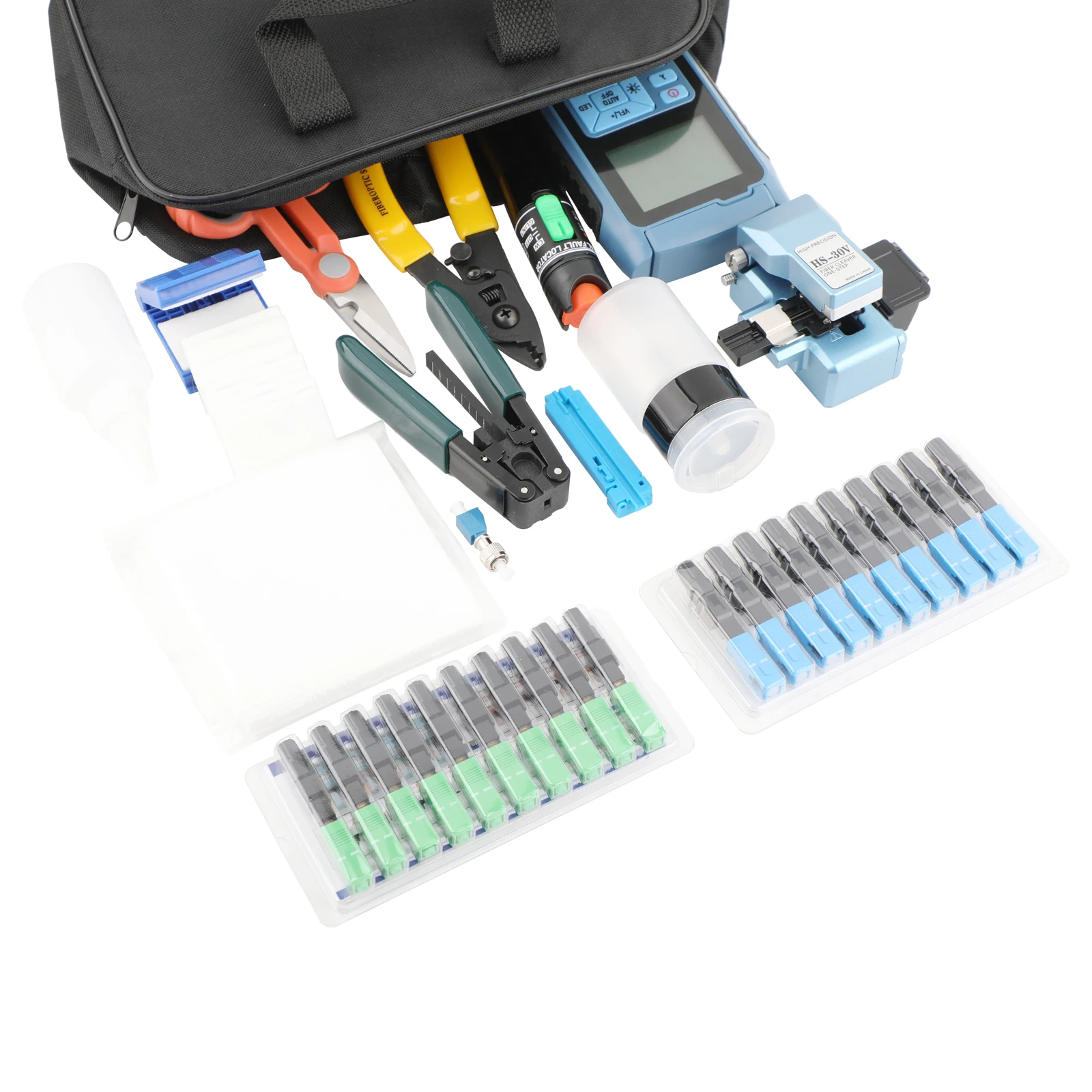 Kit de herramientas de terminación, limpieza y prueba de fibra óptica (11/12/14/15 PCS en 1) para proyectos FTTH incluyen cuchilla de fibra óptica, etc. - imagen 5
