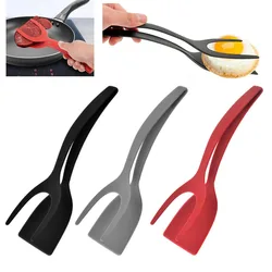 Espátula y pinzas plegables de silicona para carne y huevo