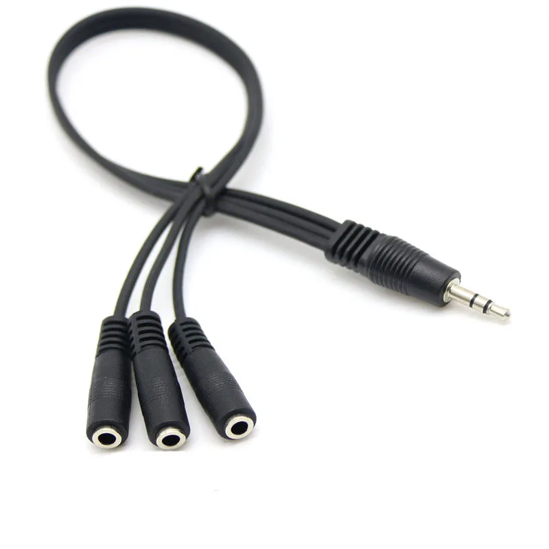 Adaptador divisor de Audio para auriculares, extensor de Cable de 3,5mm, 3 vías, Aux, 1 macho a 3 hembra, 3,5mm