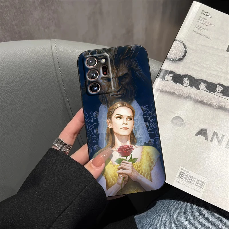 Funda de teléfono de La Bella y La Bestia para Samsung Note 20, 10 Ultra Plus, A31, A14, A12, A70, A34, A25, A04, A05, A15, A24, 5G, color negro - imagen 3