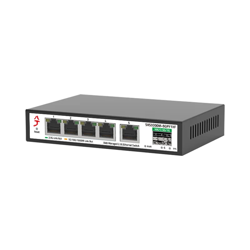 XikeStor 6 puertos 2,5G interruptor administrado Ethernet Simple 5*2,5G RJ45 1*10G SFP + compatible con división VLAN/agregación de puertos - imagen 4