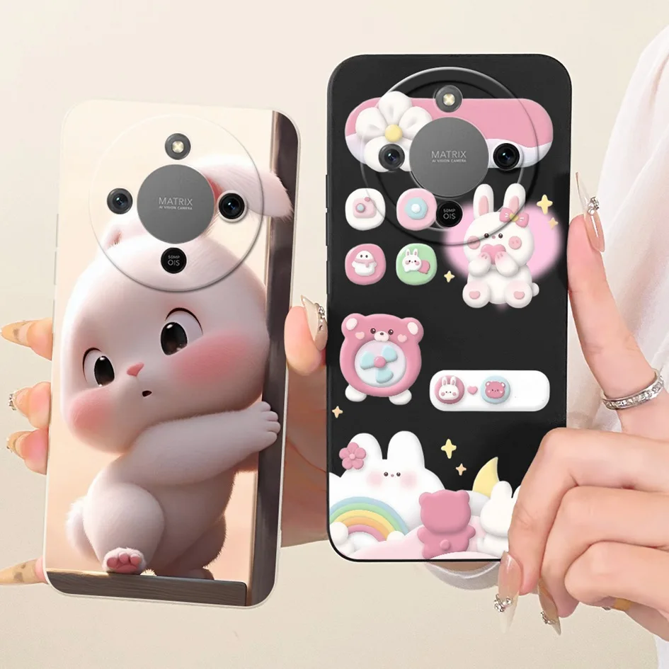 Para Honor X9D funda 2025 nuevo estilo lindo gato dibujos animados suave silicona líquida cubierta a prueba de golpes para Honor Magic 8 Lite X70 X 9D carcasa - imagen 5
