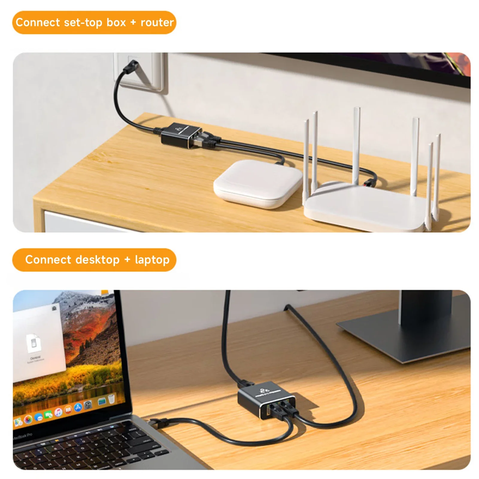 Divisor Ethernet de 1000Mbps, concentrador de red Gigabit de 1 a 2/4, conector de Internet LAN RJ45 para TV, enrutador de ordenador, decodificador de interruptor - imagen 5