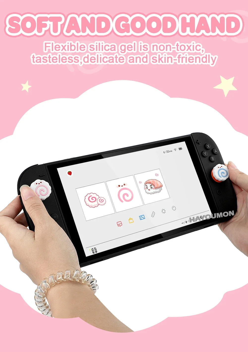 4 Uds. De empuñaduras suaves de silicona para pulgar, tapa de Joystick, cubierta protectora de palo analógico para Switch 2, controlador Joycons, accesorios de juego - imagen 3