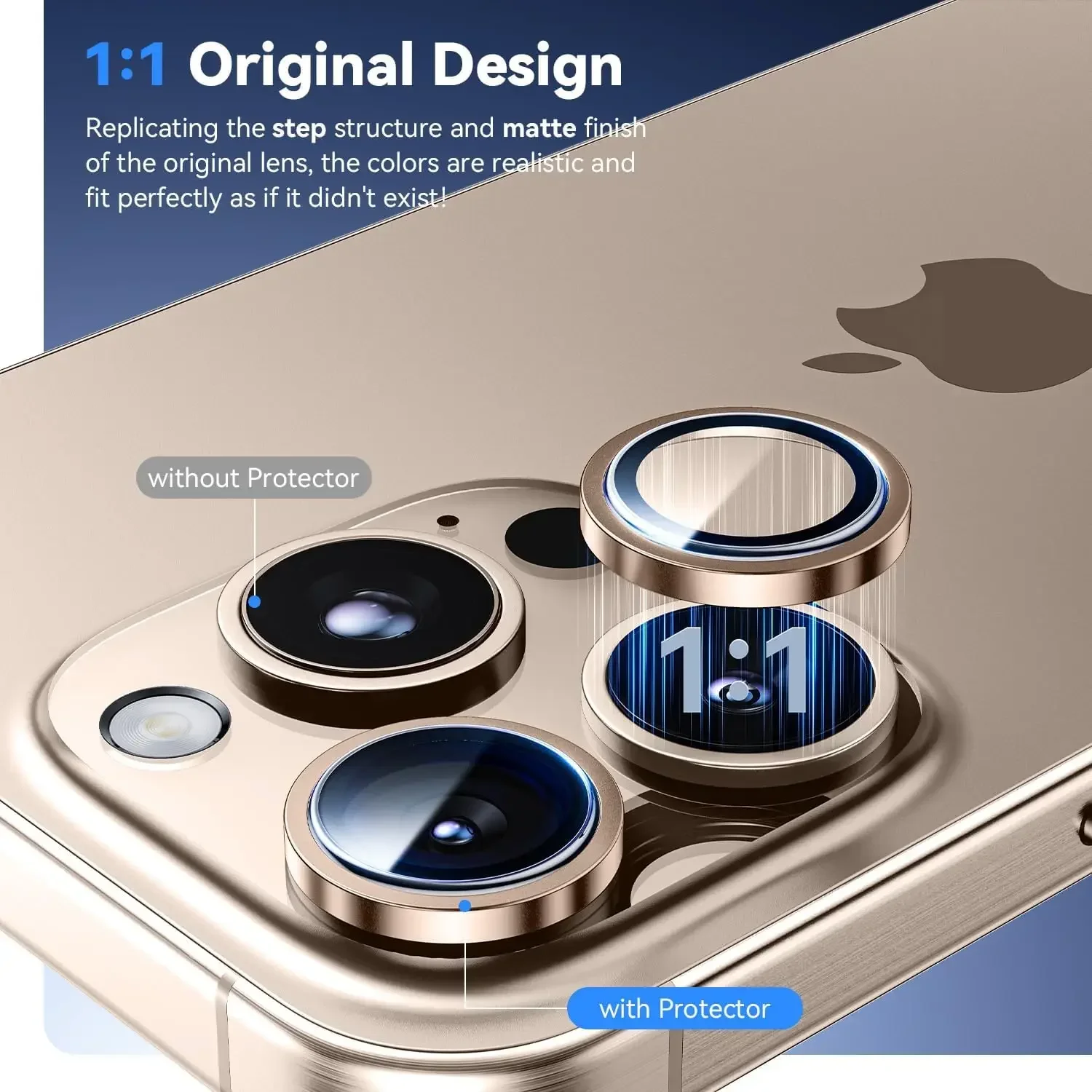 2-3Pcs Desert Titanium Tempered Glass Camera Lens Protector Cover For IPhone 16 17 Pro Max 16 Plus Protection Accessories