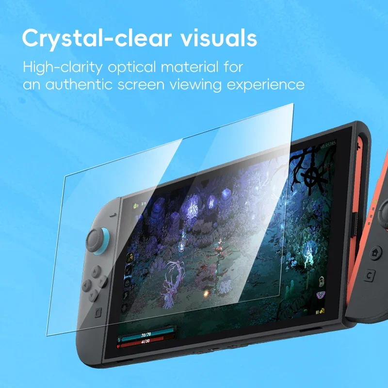 Protector de pantalla de vidrio templado DATA FROG para Switch 2, películas antiarañazos, Protector de pantalla transparente HD para accesorios Switch 2 - imagen 5