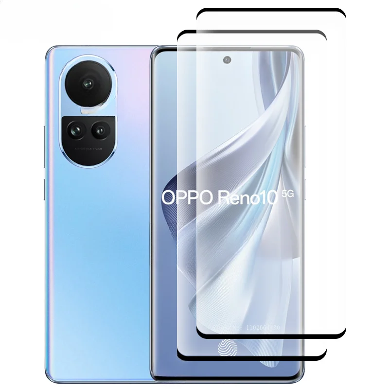 1-2 uds Protector de pantalla de huellas dactilares ultrasónico curvo película de vidrio para Oppo Reno 10 5G Protector de pantalla para Oppo Reno 10 5G Global - imagen 2