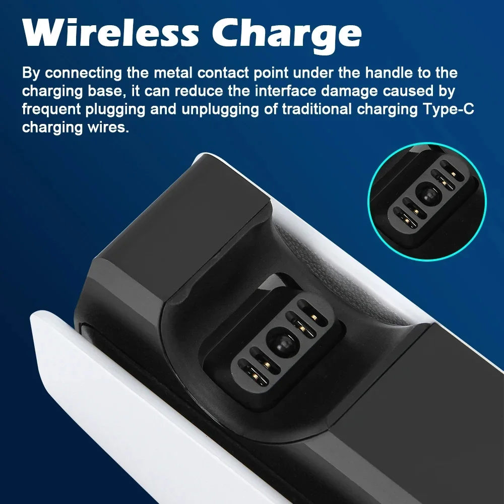 REMANK-cargador rápido Dual para Playstation 5, estación de carga de controlador, base de carga para PS5, Gamepads inalámbricos - imagen 4