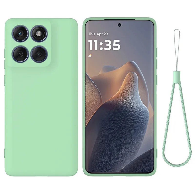 Para Motorola MOTO Edge 60 Pro funda ELVEV todo incluido cubierta de teléfono de silicona líquida agradable para la piel con cordón - imagen 5