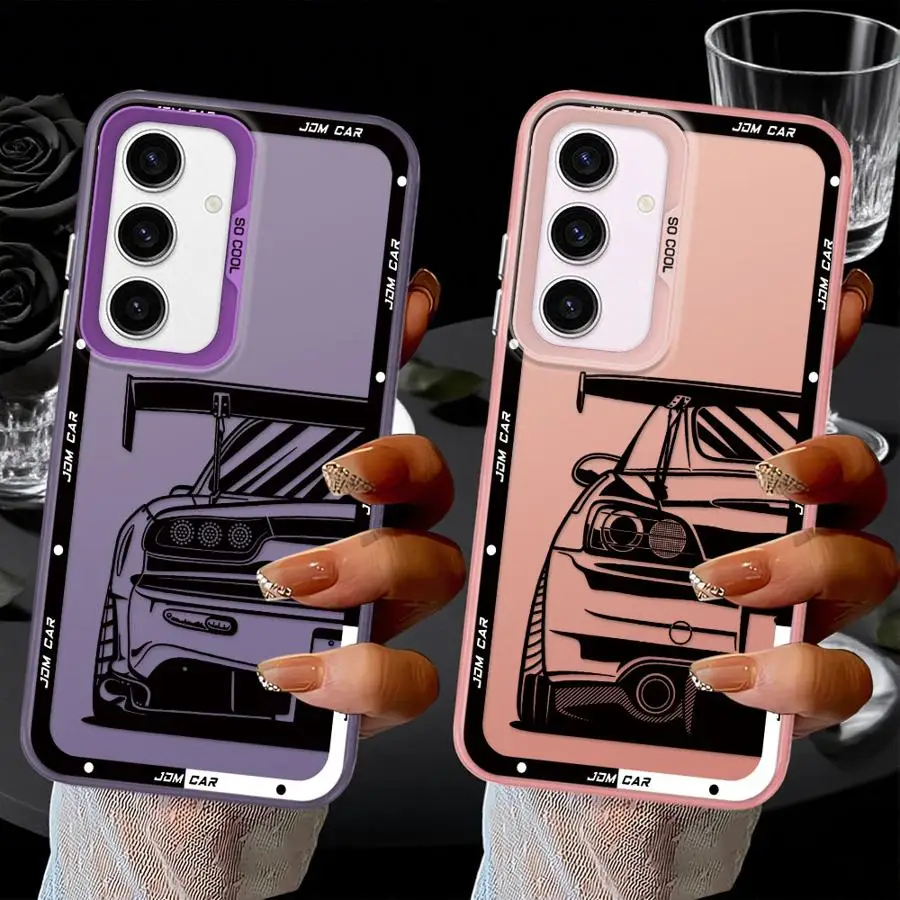 Funda trasera de teléfono para Samsung Galaxy A23 A36 A25 A33 A34 A32 A26 A73 A22 A52 A53 A24 coche de deriva japonés