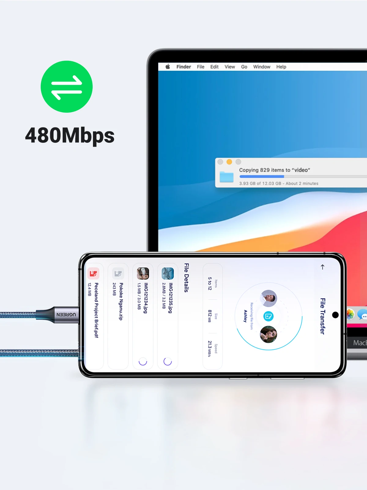 Cable UGREEN USB-C Carga Rápida 100W - imagen 4