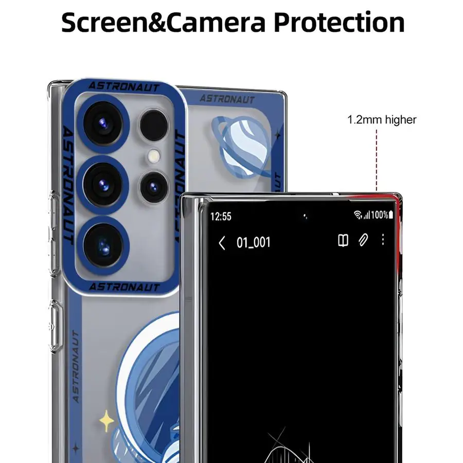 Funda de teléfono de astronauta espacial de lujo para Galaxy note 20, 20Ultra, S21, S23, S22, S20, S24 Plus, S20, S23, S22, S21, S24, S23 Ultra, S20, S23, S21 FE - imagen 3