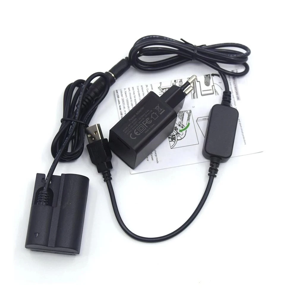 Cargador de 18W, Cable USB a CC, BP-511 de batería ficticia, acoplador de CC DR-400 para cámara Canon EOS 20D, 30D, 40D, 5D, 50D, D30, D60