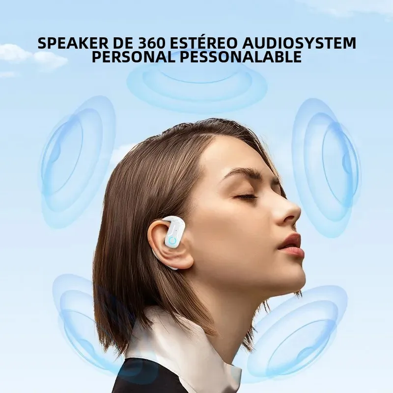 Auriculares inalámbricos Bluetooth con micrófono, auriculares de conducción ósea, manos libres, con cancelación de ruido, para conducir - imagen 3
