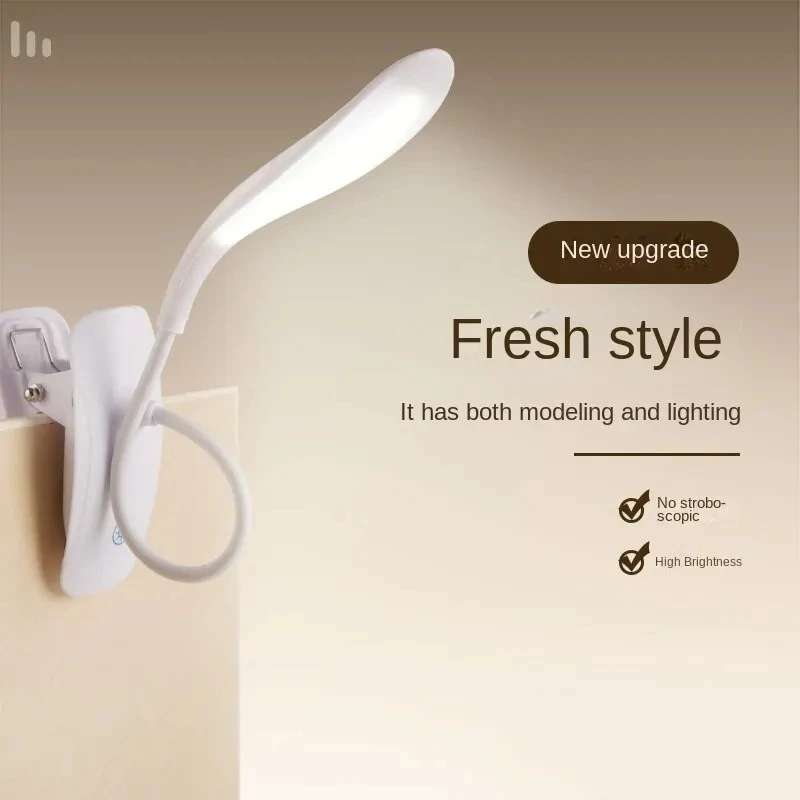 Lámpara de escritorio de pico de pato con carga USB, tres niveles de atenuación táctil, para dormitorio, mesita de noche, protección ocular, lámpara de escritorio de aprendizaje, lámpara de libro con Clip