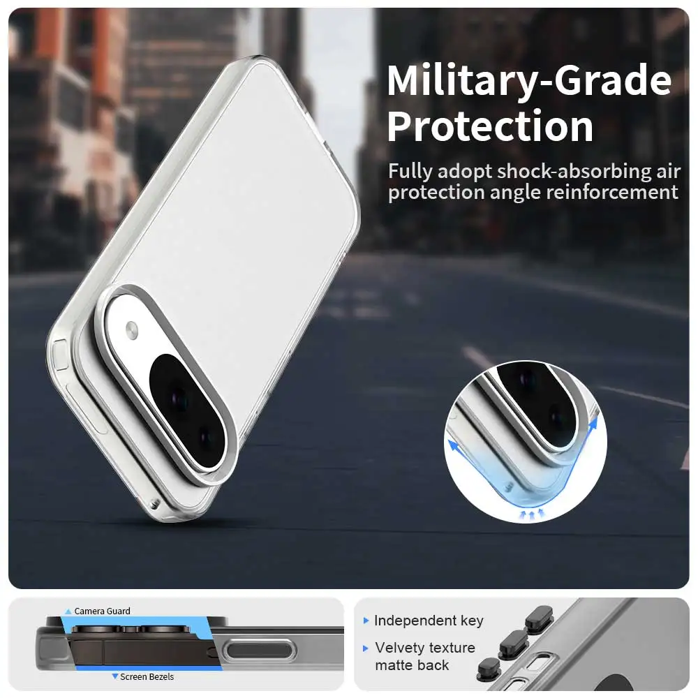 Funda esmerilada para Google Pixel 9, Funda Pixel 9 Pro XL, Funda mate translúcida para PC, Color caramelo, Parachoques trasero de teléfono Pixel 9 - imagen 5