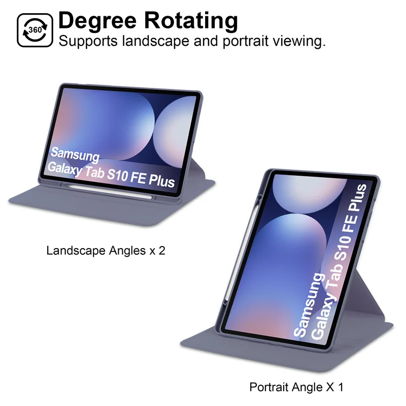 Funda con rotación de 360° para Samsung Galaxy Tab S10 FE Plus con soporte para lápiz para Galaxy Tab S10 FE+ 13.1'' SM-X620 X626B Tab S10 FE 10.9'' SM-X520 X526B - imagen 4