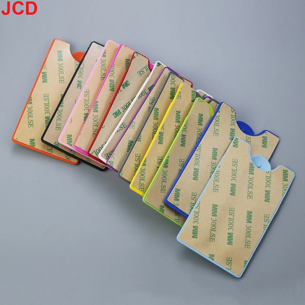 JCD 1 Uds. Soporte para tarjetas de crédito de identificación móvil de silicona elástica perezosa pegatina Universal funda tipo billetera tarjetero funda porta tarjetas para móvil - imagen 4