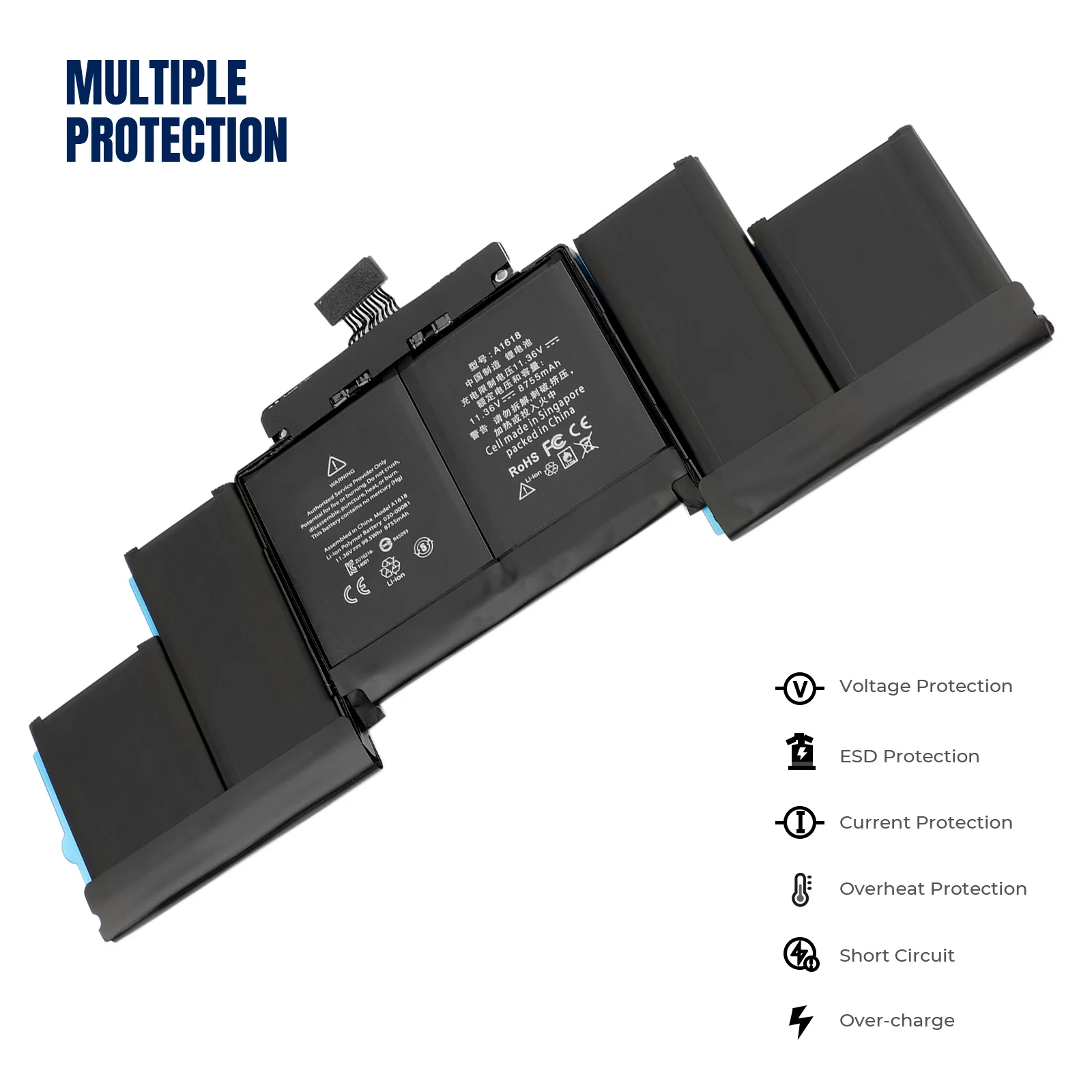 YOOFAN-batería A1618 para Apple MacBook Pro, 11,36 V, 99.5Wh, Retina de 15 pulgadas, A1398, año 2015, 020-00079, MJLQ2LL/A, MJLT2LL/A con herramientas - imagen 2