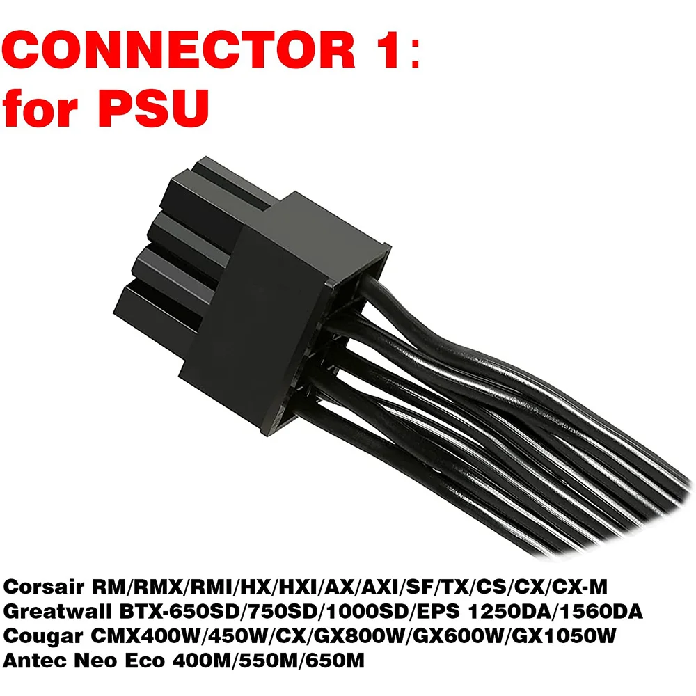 Cable PCIe 8 Pines a Doble 6+2 – Corsair Alimentación GPU - imagen 3