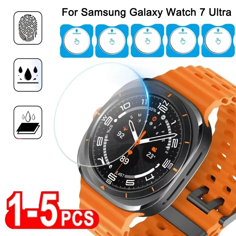 Protector de pantalla de vidrio templado fácil de instalar, 5 uds., para Samsung Galaxy Watch 7, 40/44mm, película protectora para Galaxy Watch 7 Ultra