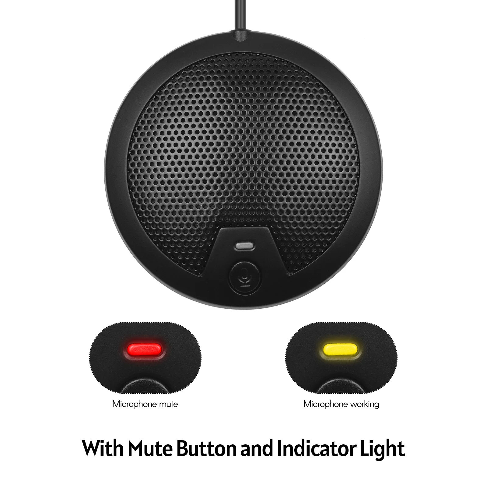 Micrófono USB 360 °   Micrófono omnidireccional con cable de 2 m para videoconferencia en computadora Enseñanza en línea Grabación de videojuegos - imagen 2