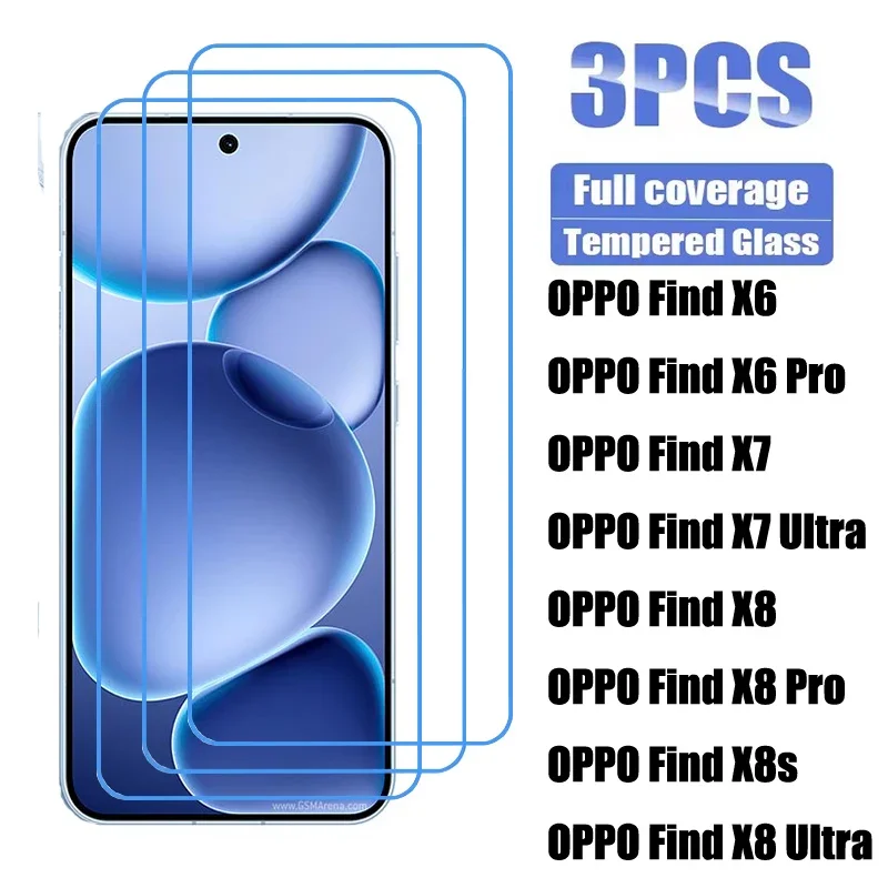 3 piezas de vidrio templado para OPPO Find X8 X8s Pro Ultra X7 X6 Lite Protector de pantalla