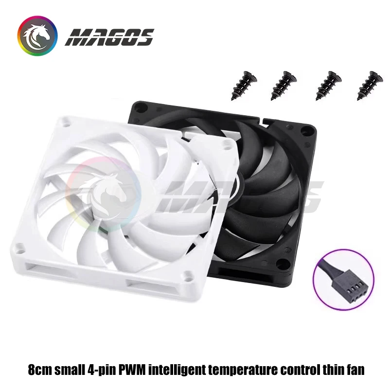 Ventilador fino para ordenador, dispositivo pequeño de 4 pines, PWM, Control inteligente de temperatura, 8cm, 80x80x10mm, 8010 - imagen 4