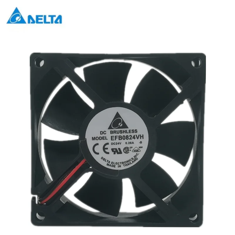 Ventilador de refrigeración, inversor de gran volumen de aire, delta EFB0824VH 8025 24V 0.26A 8cm, nuevo