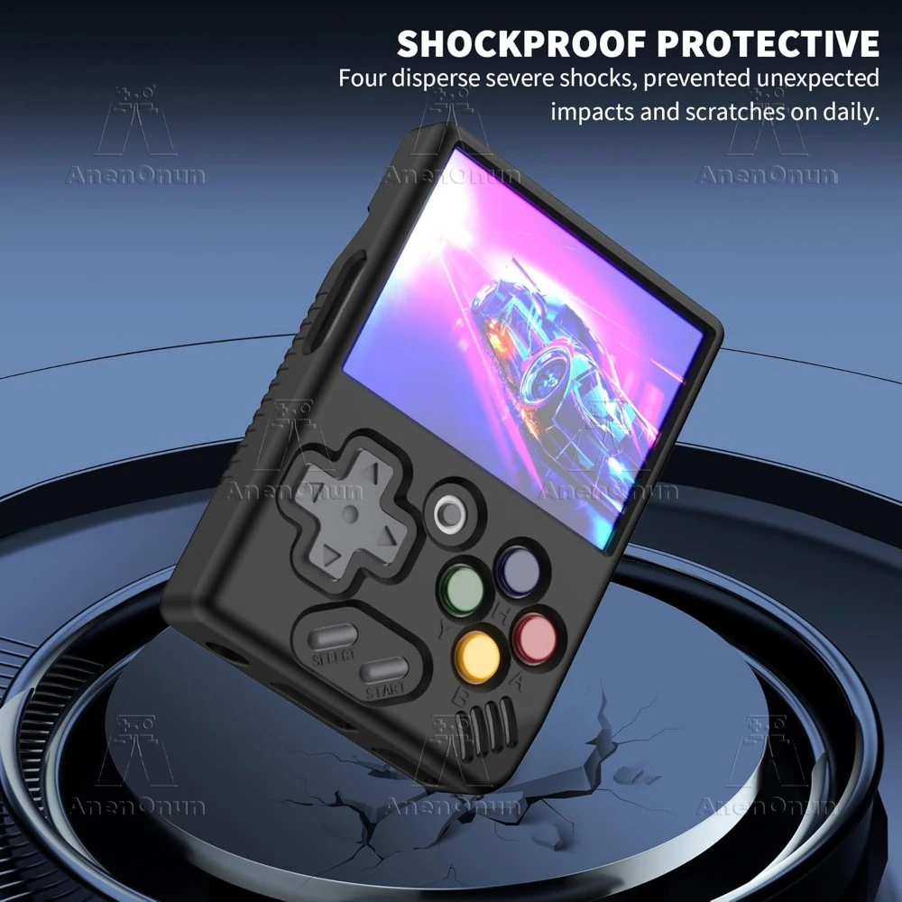 Miyoo Mini V4/Miyoo Mini funda protectora completa con cordón anticaída antiarañazos accesorios de funda suave de silicona negra - imagen 3