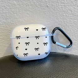 Funda para AirPods 1/2/3/4 y Pro 2 con colgante de lazo negro