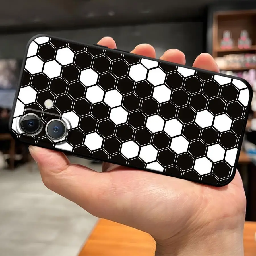 Funda Retro de red de panal para iPhone XS Max 15 16 14 Plus 13 12 11 17 Pro Max 17Air 7 8 XR, funda suave negra para teléfono - imagen 3