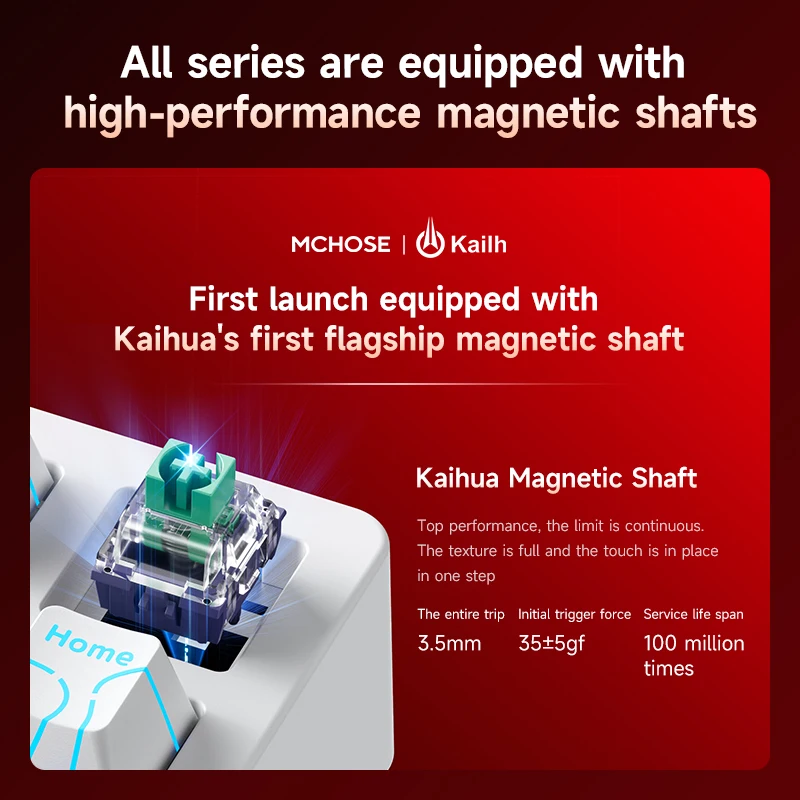 MCHOSE Jet 75 teclado Esports eje magnético con cable 8K baja latencia 0,01 precisión estructura de junta teclados personalizados para juegos de PC - imagen 5
