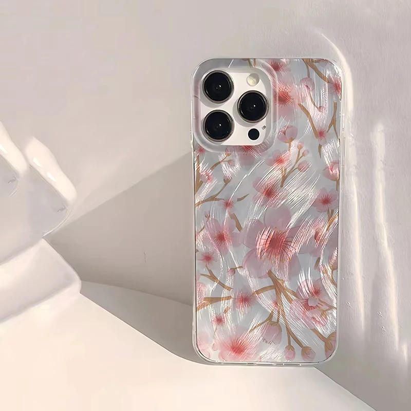 Funda de teléfono brillante para Samsung Galaxy S25 Ultra S24 S23 S22 S21 Plus A55 A54 A35 A15, funda dura con patrón de flor de hibisco de acuarela - imagen 5