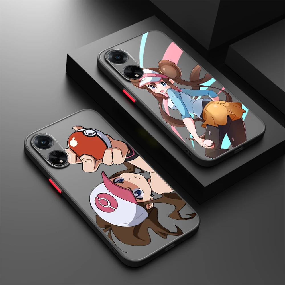 R-rosas h-hildas p-pokemon translúcido esmerilado para OPPO X5 X3 A54S A5 A94 A16 A53S A57 A74 A72 A96 A98 A78 5G, funda suave para teléfono - imagen 2