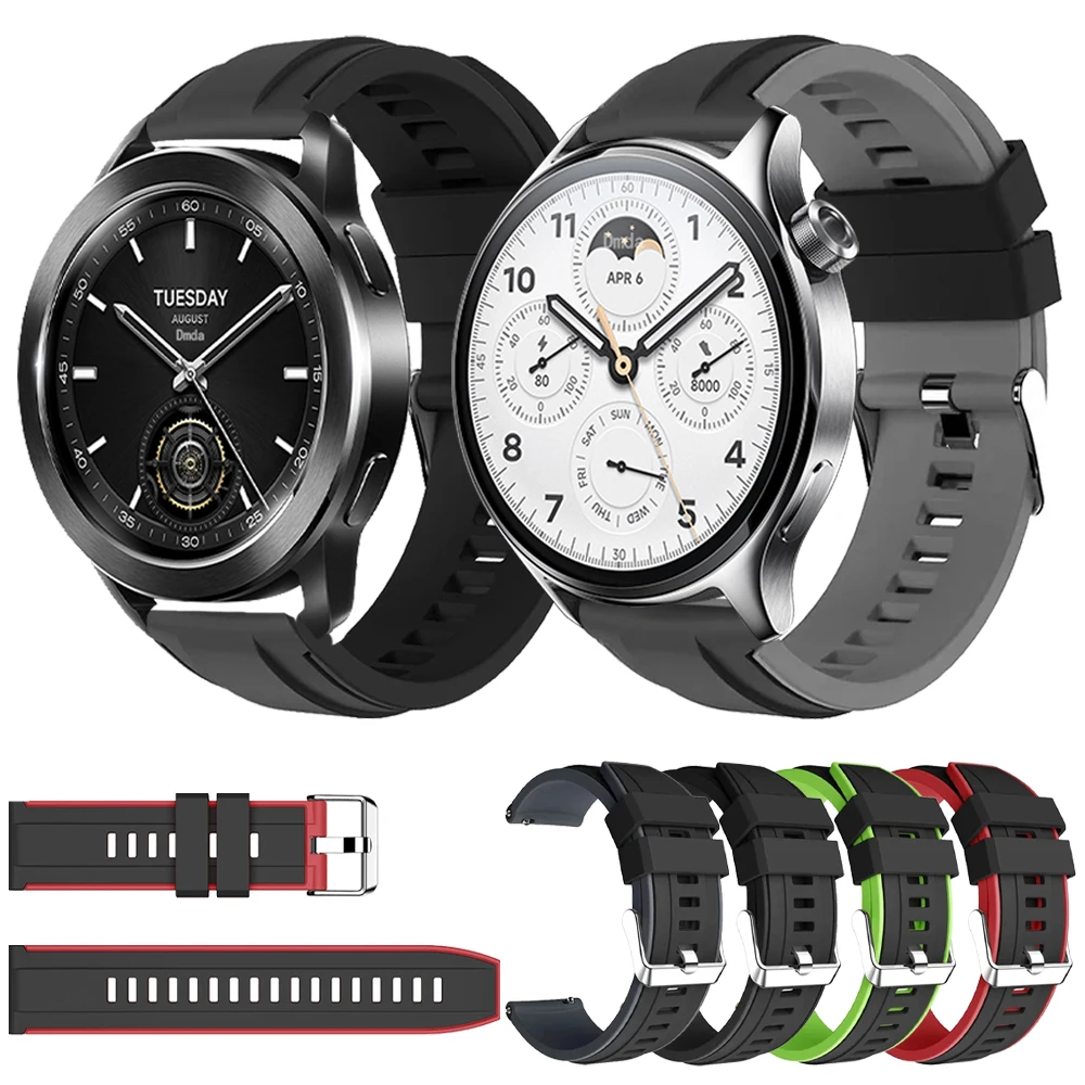 Correa deportiva de silicona para Xiaomi Watch Color 2 Band para Xiaomi Mi Watch S2 S1 Pro reemplazo suave 20mm 22mm pulsera transpirable