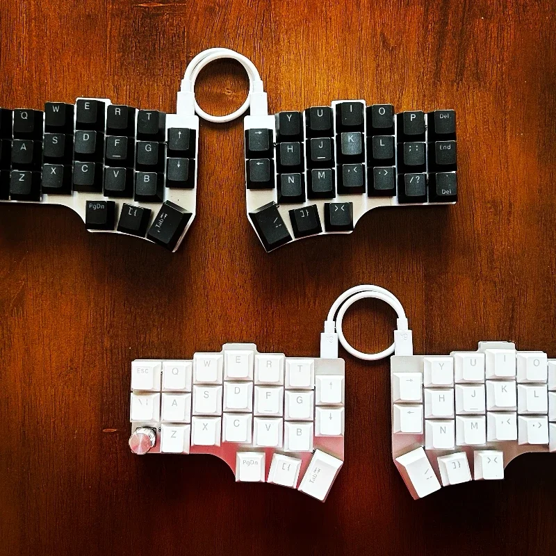 Corne V4se-teclado dividido con cable, personalizado, modo único, intercambio en caliente, RGB, con cable, para VIAL Linux, ergonomía, 9 diseños