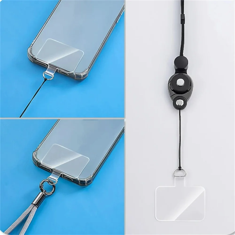 Correa antipérdida transparente para teléfono, cordón Universal de TPU, 1/3/5/10 piezas, agujero para lengüeta, parches para colgar - imagen 5