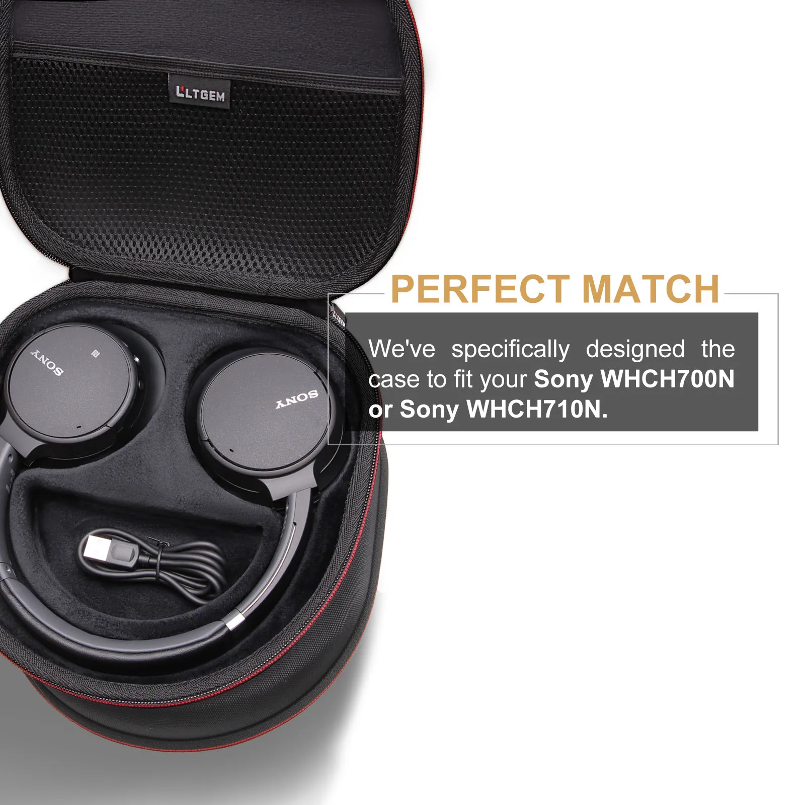 Funda para auriculares Sony WH-CH700N, bolsa de transporte para almacenamiento de auriculares inalámbricos con cancelación de ruido - imagen 4