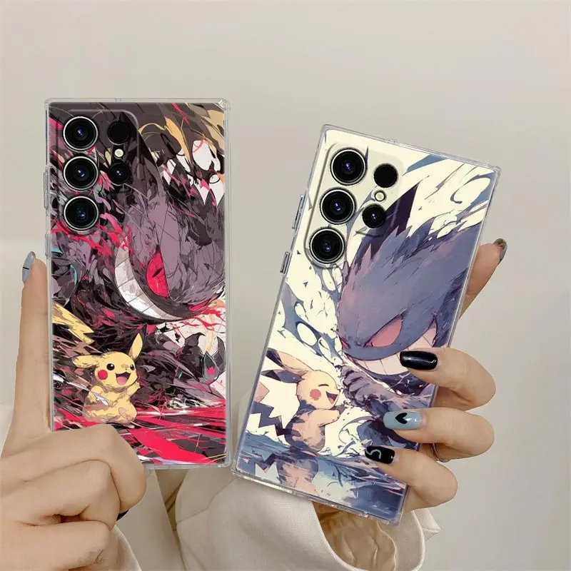 Gengar Pikachu Pokemons Anime Funda de teléfono para Samsung Galaxy S25 S24 S23 S22 S20 Ultra S10 S25 Plus S21 FE Note 10 20 Funda - imagen 3