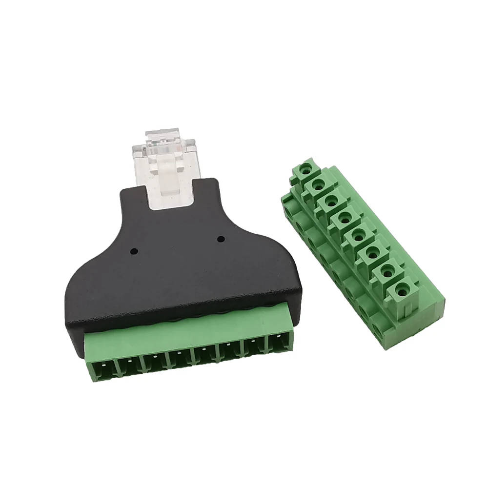 1 Uds RJ45 8P8C hembra a 8 pines macho hembra perno tipo tornillo terminales adaptador conector para extensor Ethernet Cat CCTV - imagen 5