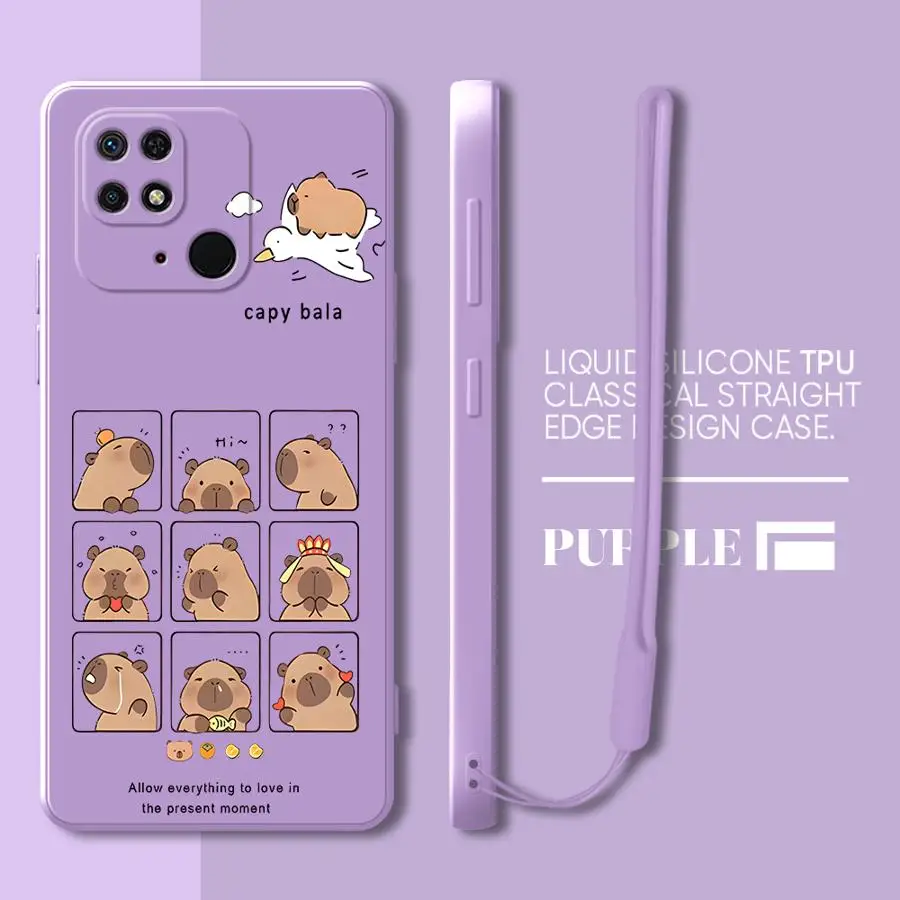 Funda de teléfono para Xiaomi Redmi K40 10 14C 9 8 A1 A2 12C A3x 13C K60 funda suave dibujos animados lindo capibara - imagen 5