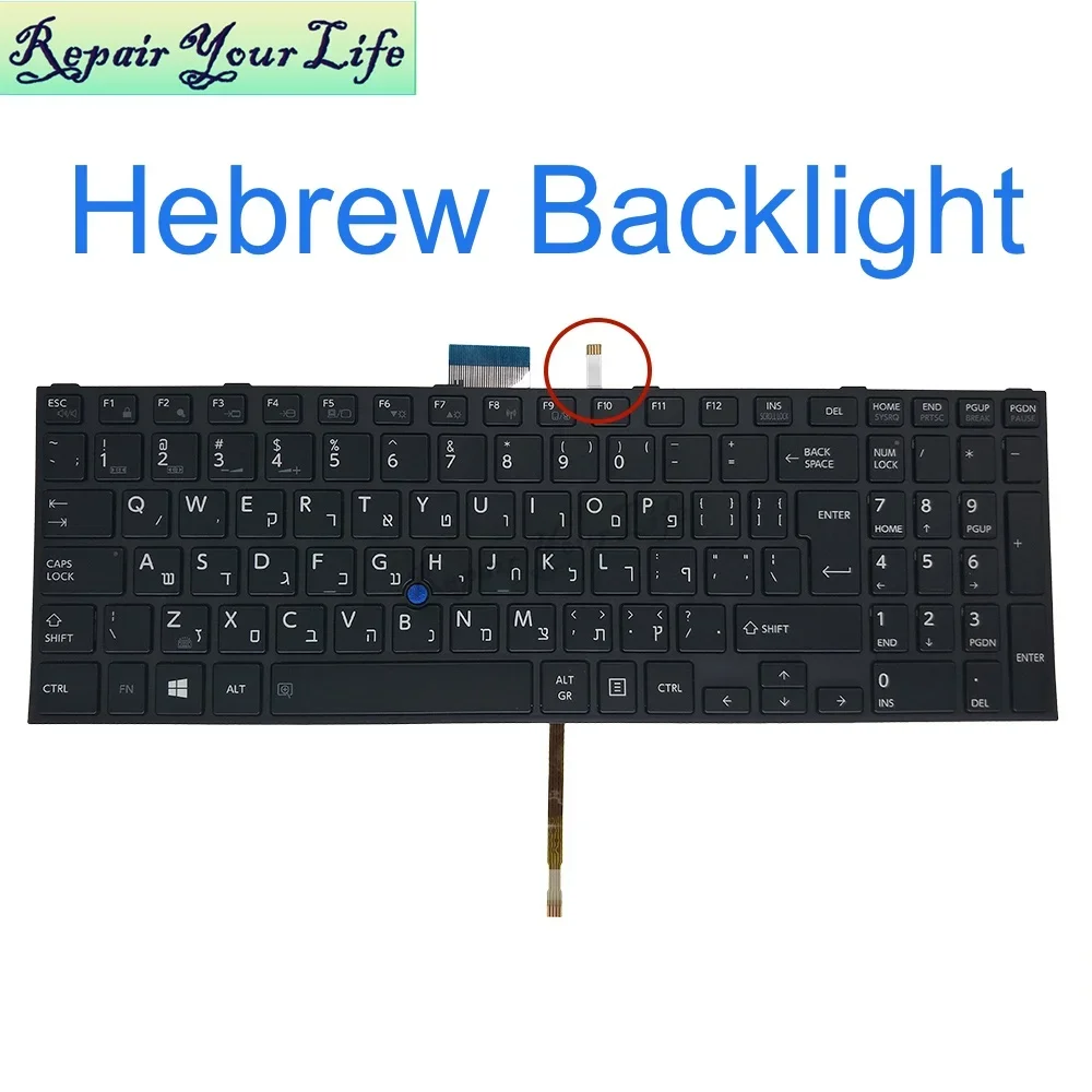 Teclado retroiluminado checo hebreo para Toshiba R50-C Z50-C tecra A50-C 1KC 1XC A50-C-290 179 C1510G83C000GL5HE G83C000GL5CZ Light nuevo - imagen 2