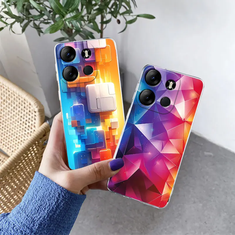 Para Infinix Smart 7 Smart 6 HD Plus funda protectora de lujo para Infinix Smart 5 India mármol transparente funda de teléfono de silicona suave - imagen 4