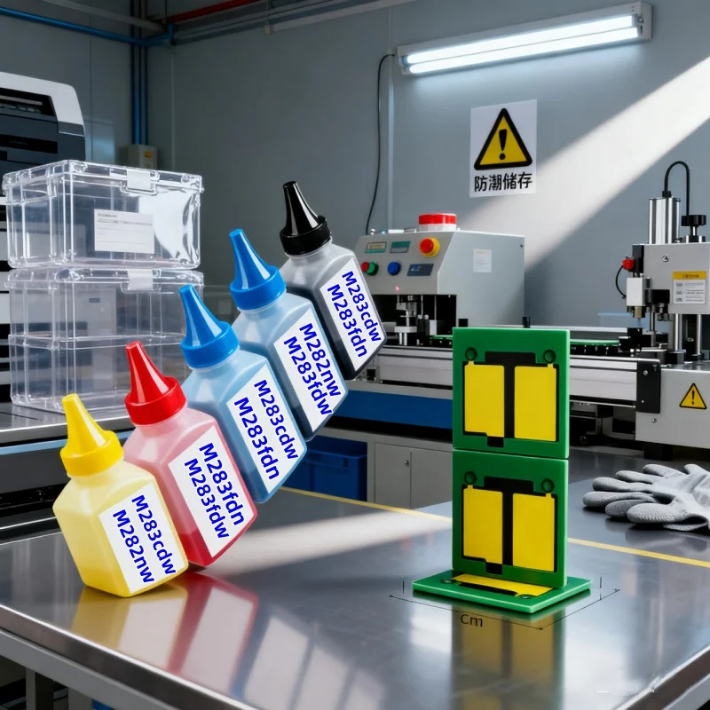 4 colores compatibles con HP 207a 206A polvo de tóner y Chip M282nw M283fdn M283fdw M283cdw MFP M255dw M255nw W2210A recarga de tóner