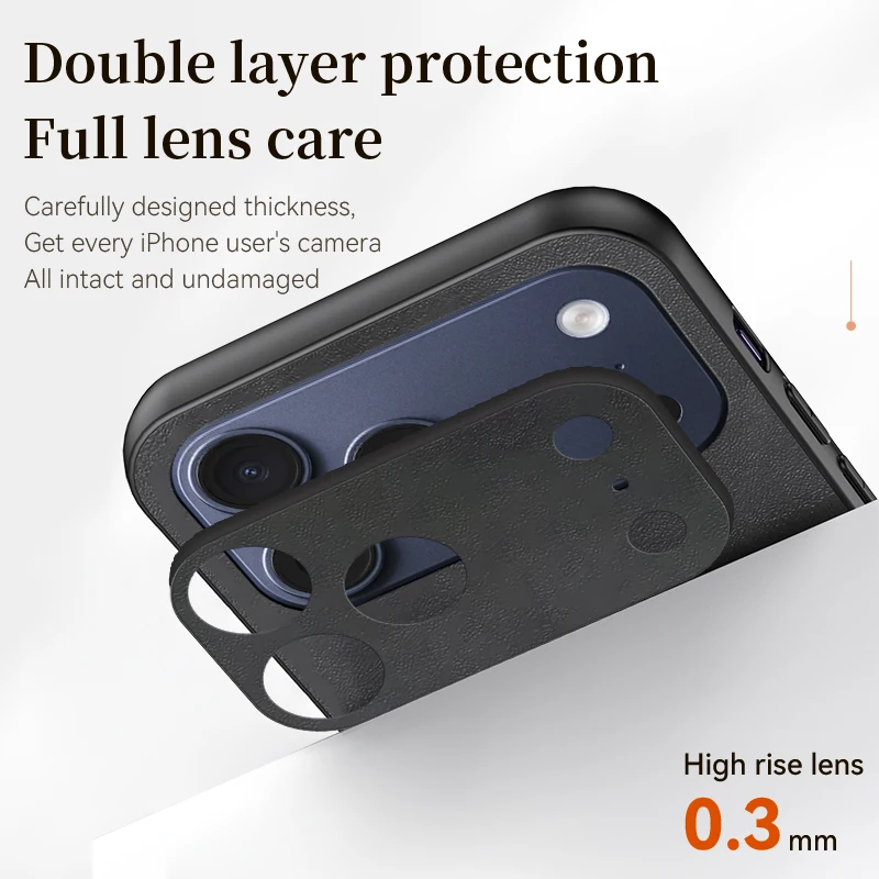 360 °   Funda con soporte para teléfono con rotación de grados para iPhone 17 Air 16 15 14 Plus 13 12 mini 11 Pro XS Max XR X Funda de piel de oveja - imagen 4