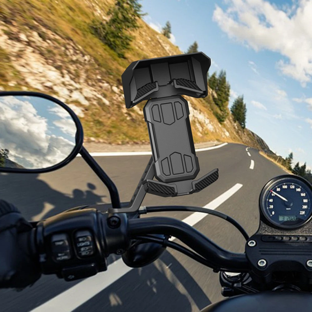 Espejo retrovisor manillar bicicleta soporte para montar bicicleta de montaña soporte para teléfono móvil soporte de motocicleta navegación al aire libre Universal - imagen 2