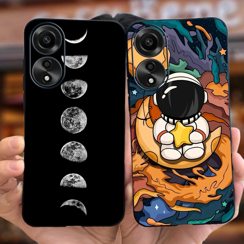 Para Oppo A78 4G funda CPH2565 Linda funda pintada de dibujos animados de moda funda de teléfono de silicona suave para Oppo A78 A78 OppoA78 5G mate Coque - imagen 3